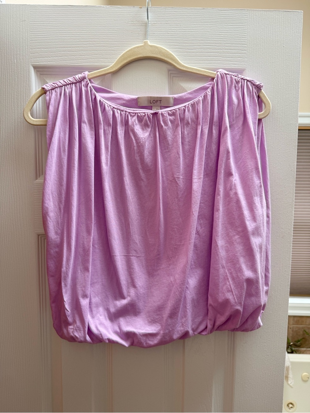 LOFT Lilac Sleeveless Bubble Hem Tank Top